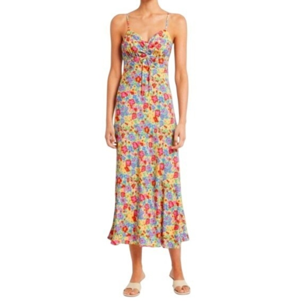 Faithfull‎ the Brand Shayna Midi Dress XS Colourful Floral La Fortuna Rayon